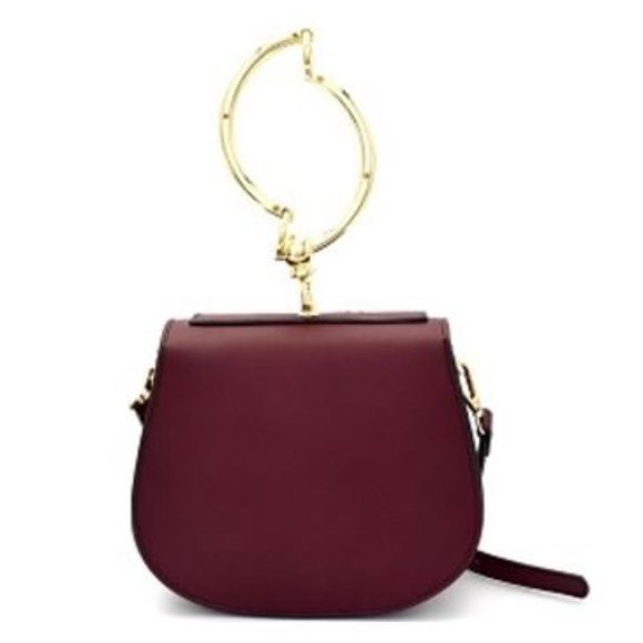 Hoop Ring Handle Flap Cross Body Saddle Bag  - Picture 3 of 5